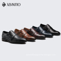 ABINITIO Fashionable Party Wedding Formal Black Leather Office Shoes For Men